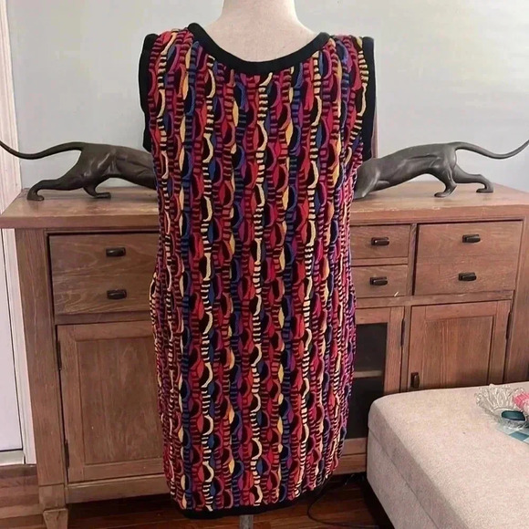 COOGI sleeveless multicolor knit mini dress size L - Picture 3 of 4